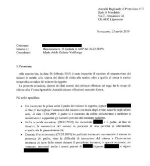 [VIDEO] Trauma matki i 5-letniego synka! Kto ustala prawo rodzinne w Szwajcarii? Czy Sąd poprzez wyrok sprzed roku? Czy pseudo psycholog Maria Adele Galante Vadilonga, która skandalicznie manipuluje urzędem ds. dzieci ARP? I chce odizolować matkę od synka!