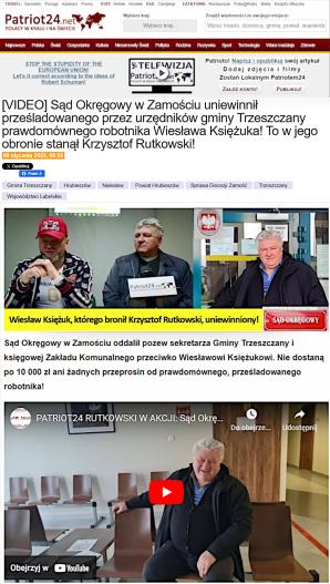 RUTKOWSKI: Nowa Wójt w Trzeszczanach! Koniec rządów skazanego Stanisława Cz. i uznanego winnym przestępstwa tymczasowego zarządcy Pawła L. Koniec prześladowania prawdomównego robotnika Wiesława Księżuka i seniorów!